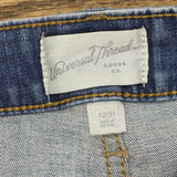 Universal Thread Women's High-Rise Distressed Midi Jean Shorts Medium Blue 12