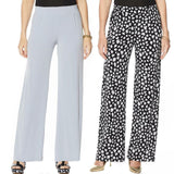 IMAN Women's 2 Pairs Global Chic Luxury Resort Palazzo Pants
