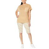 DG2 by Diane Gilman Women's Burnout Slub Jersey Knit Pocket T-Shirt
