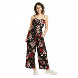 Xhilaration Women's Floral Print Sleeveless Sweetheart Neck Bra Cup Jumpsuit
