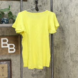NWT DG2 by Diane Gilman Women's Flutter-Sleeve T-Shirt Large