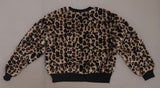 Wild Fable Women's Animal Print Crewneck Faux Fur Sweatshirt