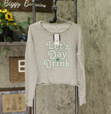 Grayson/Threads Women's St. Patrick's Day Let's Day Drink Cropped Sweatshirt