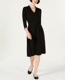 Charter Club Women's 3/4-Sleeve V-Neck Midi Dress