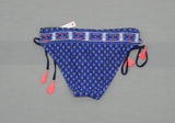 Xhilaration Women's Patterned Tassel String Bikini Swim Bottom Blue XL