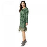 LOGO by Lori Goldstein Sweater Knit Dress With Ruffle Chiffon Hem