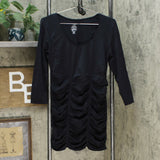 Rhonda Shear Women's Plus Size Seamless Ruched Top Black 1X