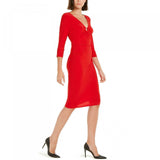 INC International Concepts Women's Ring Hardware Ruched Midi Dress