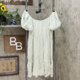 Wild Fable Women's Short Puff Sleeve Round Neck Babydoll Mini Dress