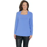 Dennis Basso Women's Caviar Crepe Square Neck Top