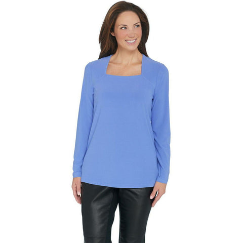 Dennis Basso Women's Caviar Crepe Square Neck Top