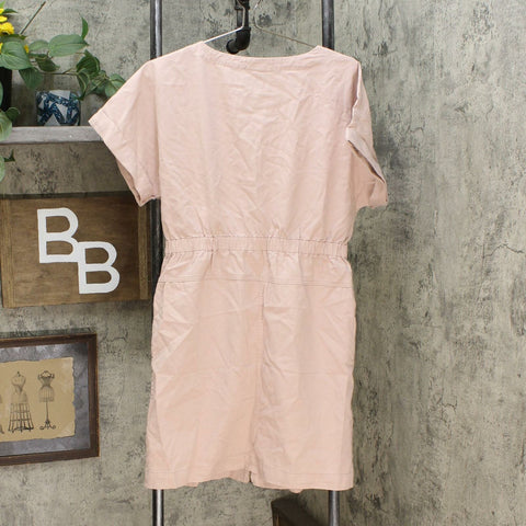 Universal Thread Women's Short Sleeve Zip Up Elastic Waist Dress –  Biggybargains
