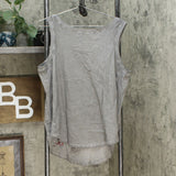 DG2 by Diane Gilman Women's Embroidered Star Tank Top Gray Large