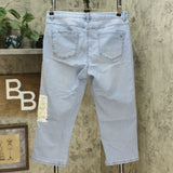 DG2 by Diane Gilman Classic Stretch Embroidered Cropped Jeans Chambray 14