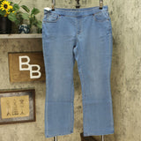 Denim & Co. Petite Soft Stretch Lightly Bootcut Jeans