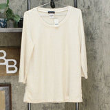 Slinky Brand Women's 3/4-Sleeve Pucker Knit Foil T-Shirt