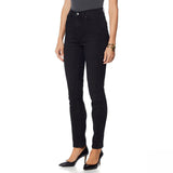 DG2 by Diane Gilman Women's Virtual Stretch Skinny Jeans Black 4