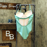 Shade & Shore Womens Halter One Piece Swimsuit Aqua 36C