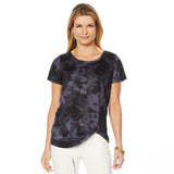 DG2 by Diane Gilman Women's Plus Size Mineral Wash Knotted T-Shirt