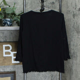 Style & Co. Women's Crochet Trim Bell Sleeve Knit Top