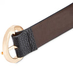 Steve Madden Women's Faux Leather Reversible Circle Buckle Belt