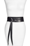 Ada Womens Handmade Leather Wrap Belt Black One Size