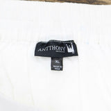 Antthony Mexicali Embroidered Floral Cotton Gauze Box Pleat Skirt White XL