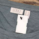 LOGO by Lori Goldstein Women's Cotton Modal Slub Tank Top with Rib Side Panel