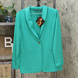 IMAN Women's Global Chic Luxury Resort Blazer With Printed Cuffs