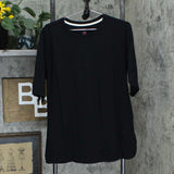 NWT Isaac Mizrahi Live! Essentials Womens Elbow Sleeve Crew Neck Top. A306543 XL