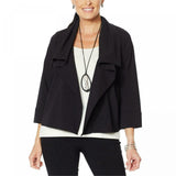 MarlaWynne Women's Kimono Sleeve Bengaline Jacket Black Small