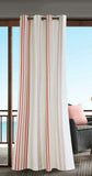 Madison Park Stripe 3M Scotchgard Outdoor Panel Curtain Coral / White 54 X 95