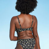 Shade & Shore Women's Lightly Lined Tie Front Bikini Top