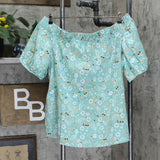 Martha Stewart Women's Stretch Sateen Floral Off-the-Shoulder Blouse