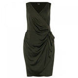 City Chic Trendy Women's Plus Size Satin Ruffled Wrap Dress