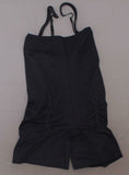 Rhonda Shear Women's Plus Size Wear Your Own Bra Mid Thigh Bodysuit Black 1X