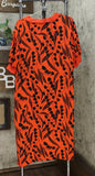 Who What Wear Women's Floral Print Short Sleeve High Neck A-Line Dress