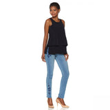 DG2 by Diane Gilman Women's Crepe Tank Top with Knit Back