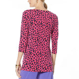 IMAN Women's Plus Size Global Chic Luxury Resort 3/4-Sleeve Keyhole Tunic Top