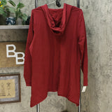 Denim & Co. Women's Plus Long Sleeve Trapeze Hem Knit Top With Hood