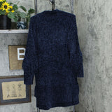 G.I.L.I. Women's Open Front Chenille Cardigan Sweater with Fringe