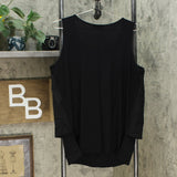 DG2 by Diane Gilman Women's Mixed Media Easy Tank Top Black Large