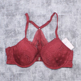 Auden Women's Ace Lightly Lined Lace Demi Racerback Bra