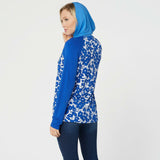 Susan Graver Women's Floral Colorblock Liquid Knit Zip-Front Hoodie Jacket