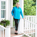 Martha Stewart Petite Embroidered 5-Pocket Ankle Jeans