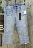 DG2 by Diane Gilman Women's Petite Star Needlepunch Cropped Jeans