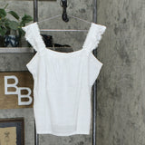 Style & Co. Women's Embroidered Eyelet Flutter Strap Tank Top