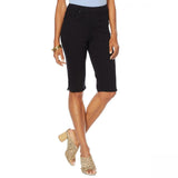 DG2 by Diane Gilman Virtual Stretch Pull On Bermuda Short Black Petite Medium