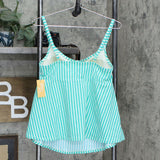 Kona Sol Women's Plus Size Striped Tankini Top