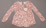 Knox Rose Women's Floral Print Long Sleeve Scoop Neck Blouse